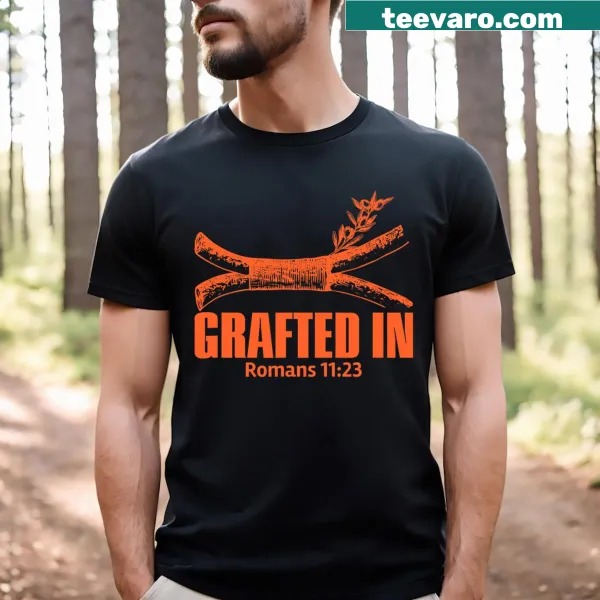 Grafted In graphic t-shirt inspired by Romans 11:13