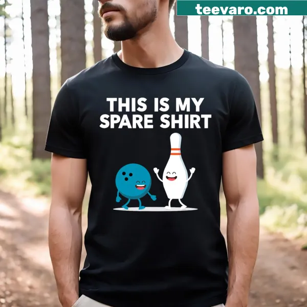 T-shirt with funny bowling graphic and 'Spare' text