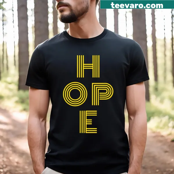 Inspirational Hope text graphic on a T-shirt