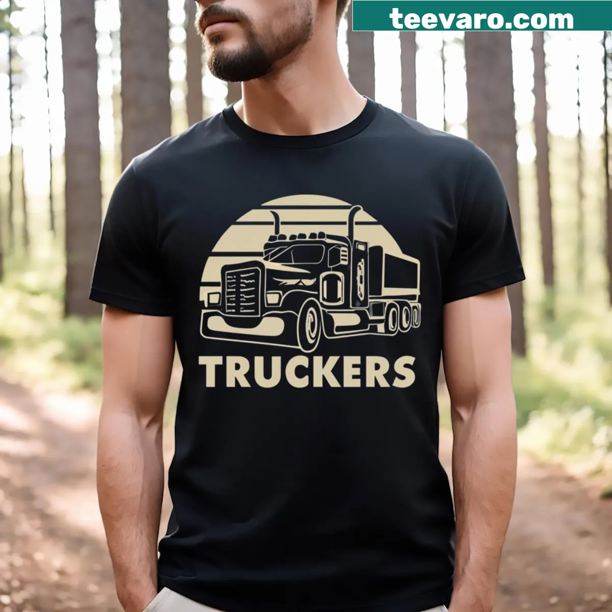 Proud t-shirt honoring truckers — on a men's t-shirt