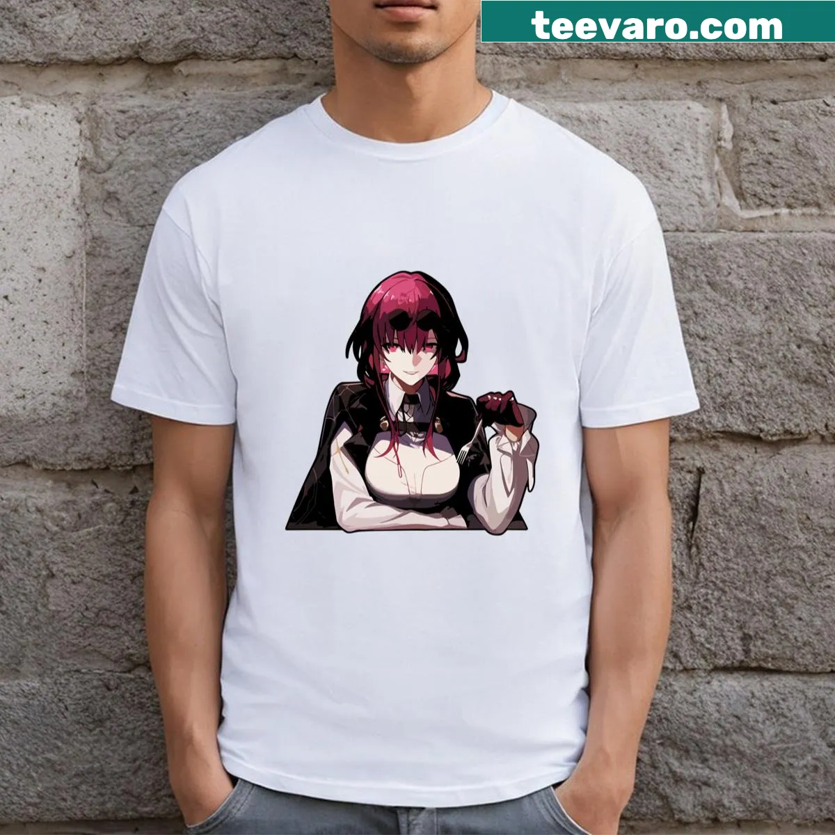 T-shirt featuring Kafka design from Honkai Star Rail 2. — on a men's t-shirt
