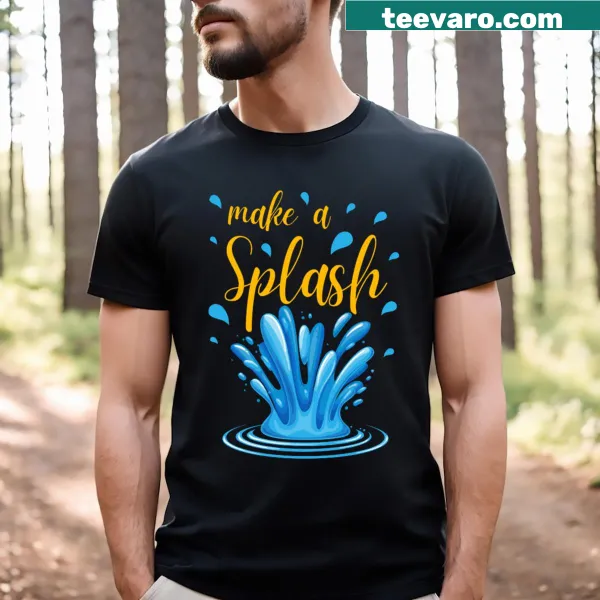 Playful graphic t-shirt featuring a humorous water scene