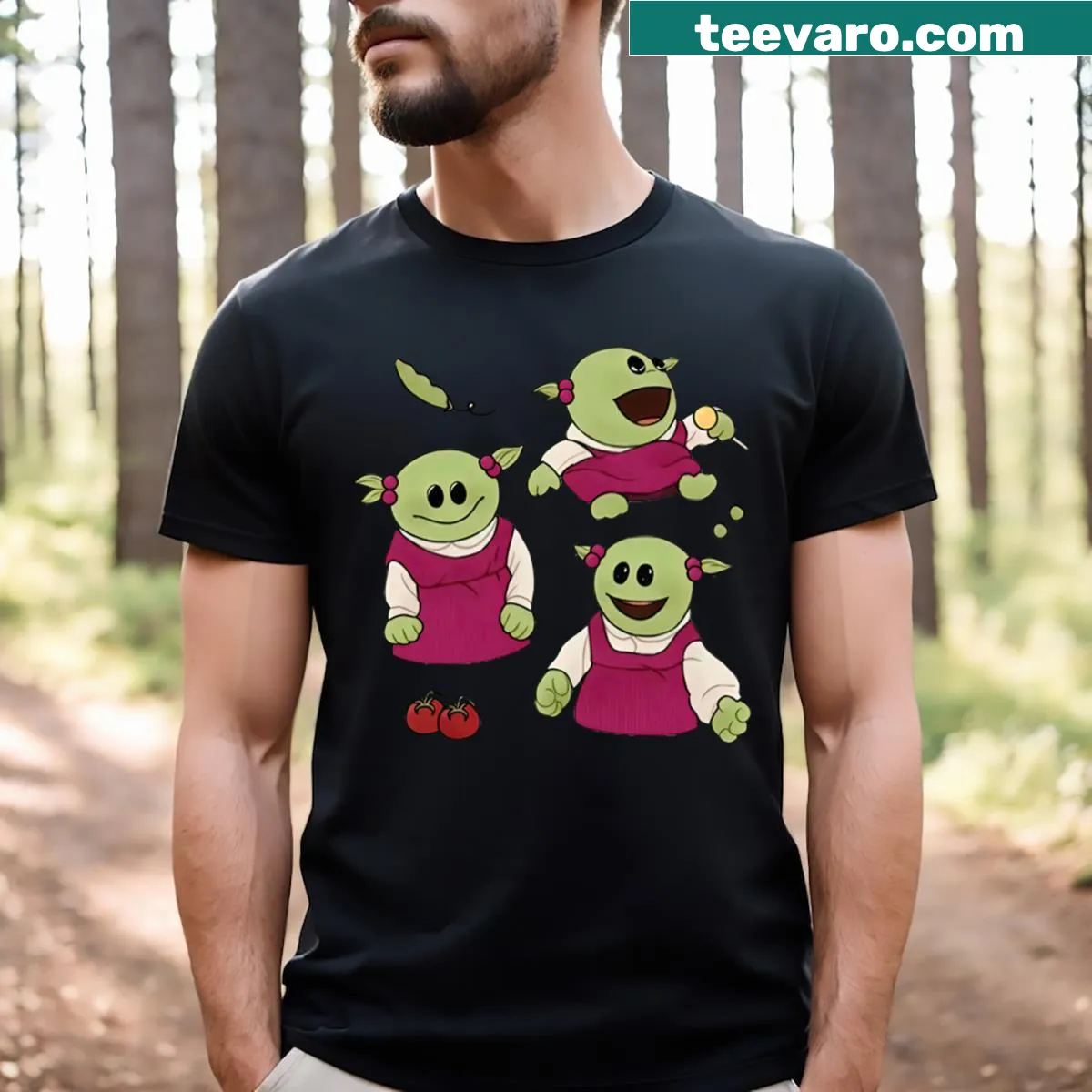 Adorable t-shirt with a cute illustration inspired by Nanalan — on a men's t-shirt
