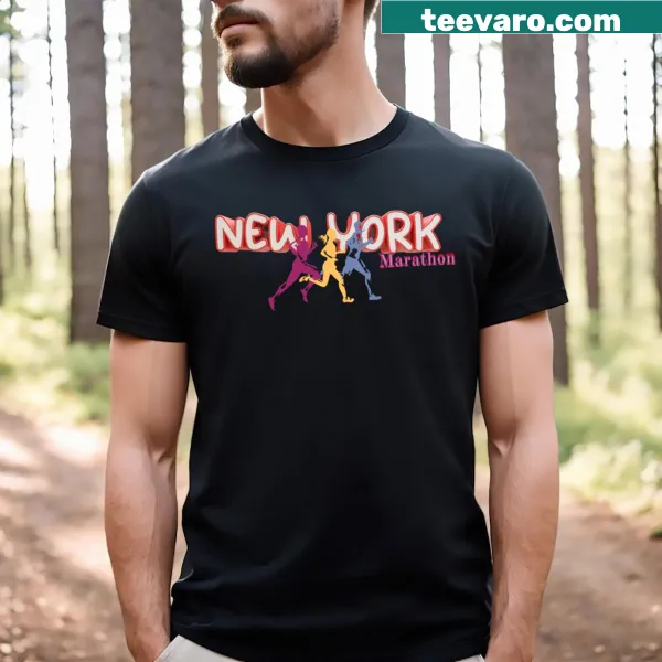 Illustration of New York Marathon logo on a t-shirt