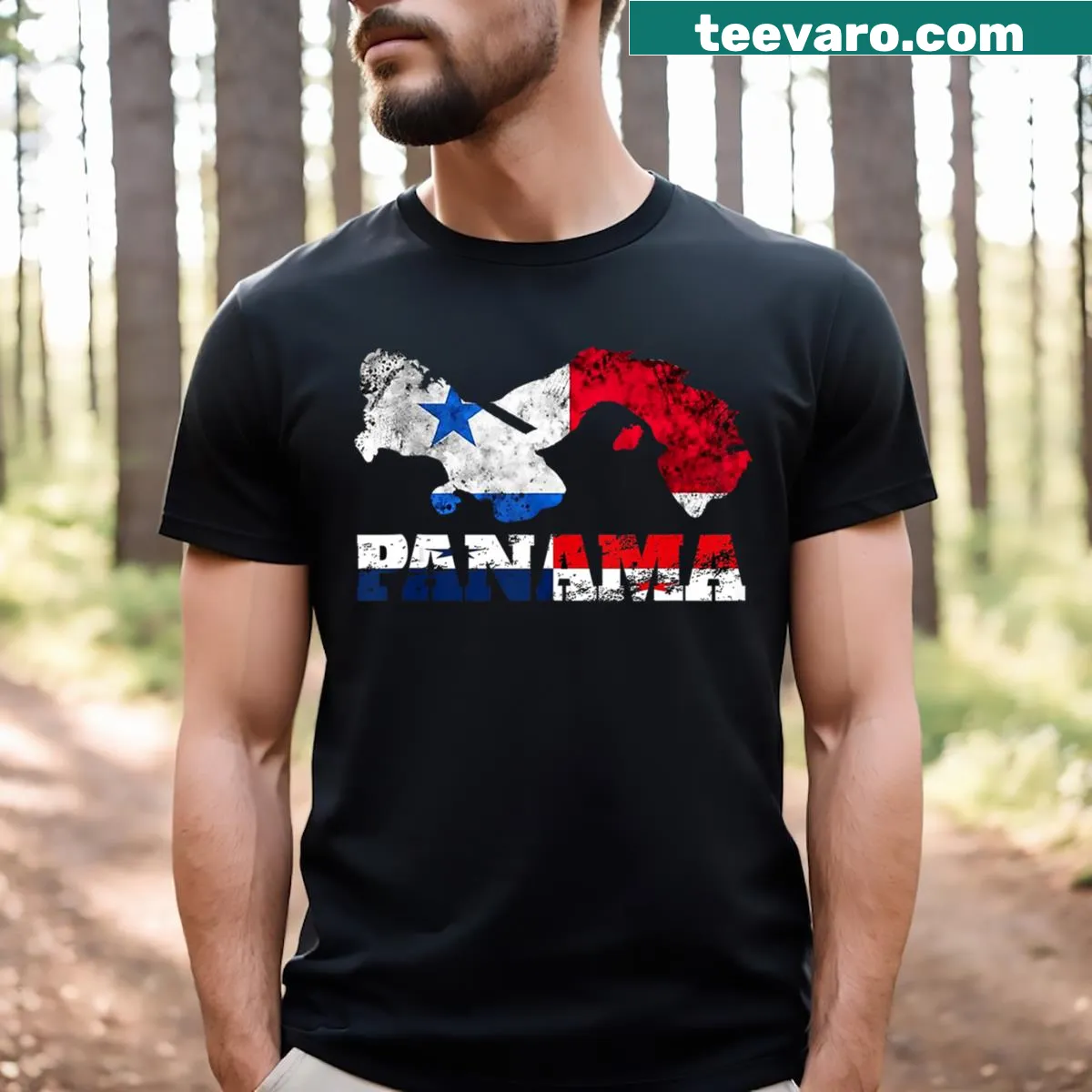 Panama themed T-shirt capturing the essence of travel — on a men's t-shirt