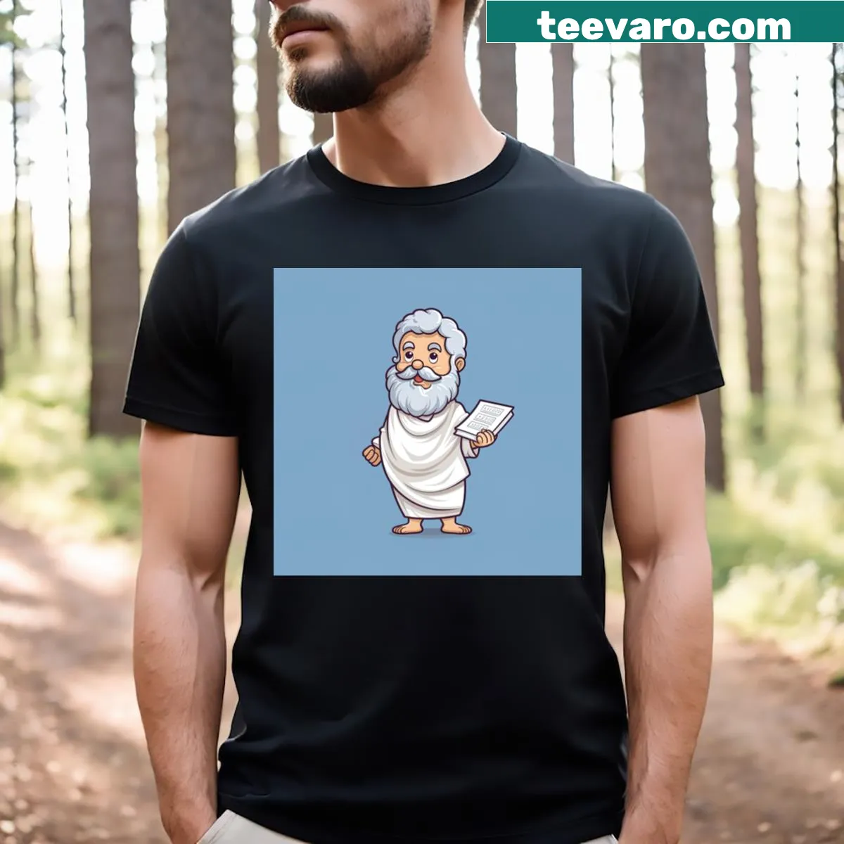 Philosophical T-shirt featuring a statement inspired by Plato — on a men's t-shirt