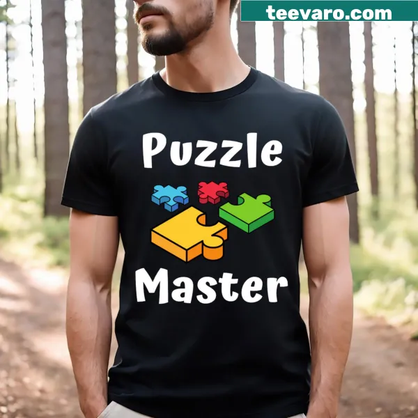 Text design declaring 'Puzzle Master' on a T-shirt