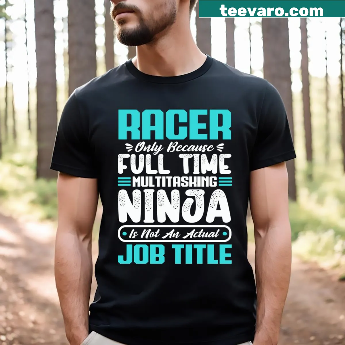 Funny racer job title design on a t-shirt — on a men's t-shirt
