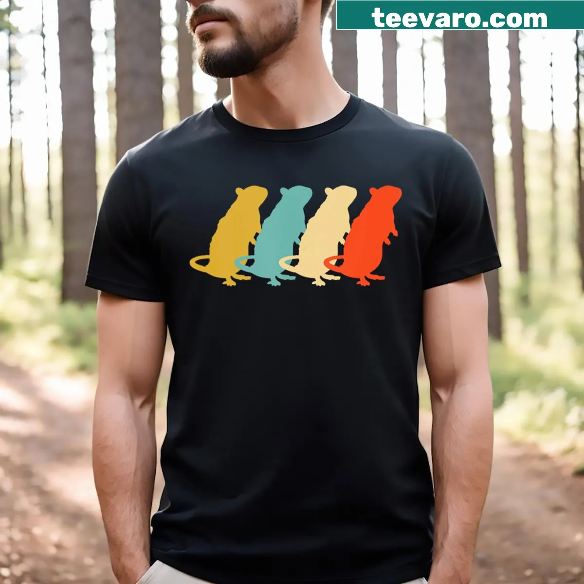 Illustration of a cute rat, highlighting the charm of these animals. — on a men's t-shirt