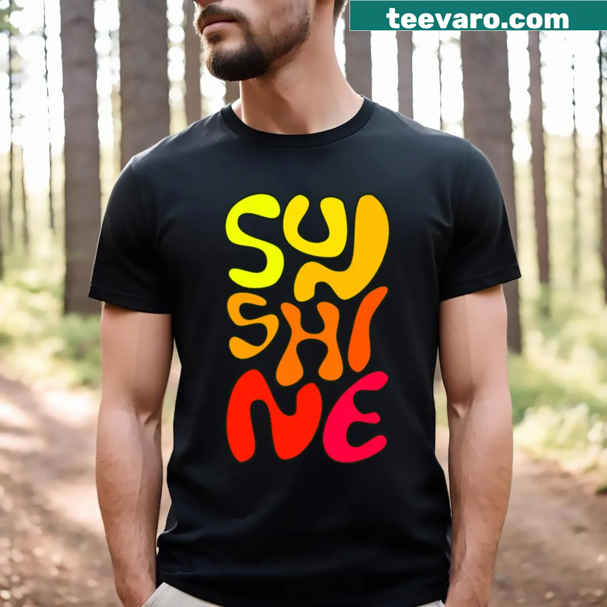 Lighthearted Sunshine T-shirt with uplifting typography design — on a men's t-shirt