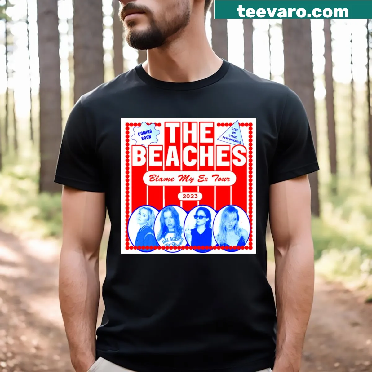 Playful beach-themed t-shirt with fun typography — on a men's t-shirt