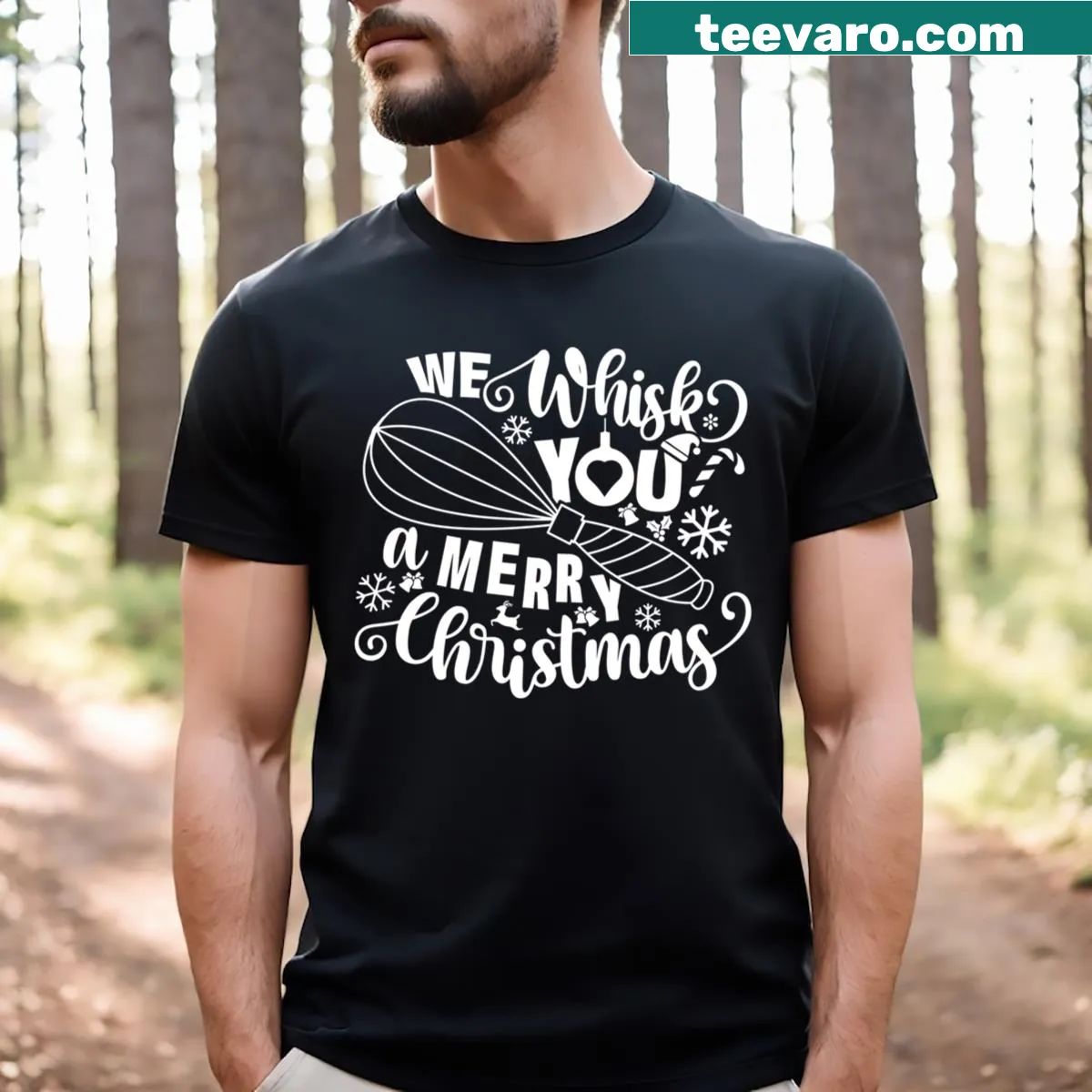 Christmas-themed T-shirt with baking slogan — on a men's t-shirt