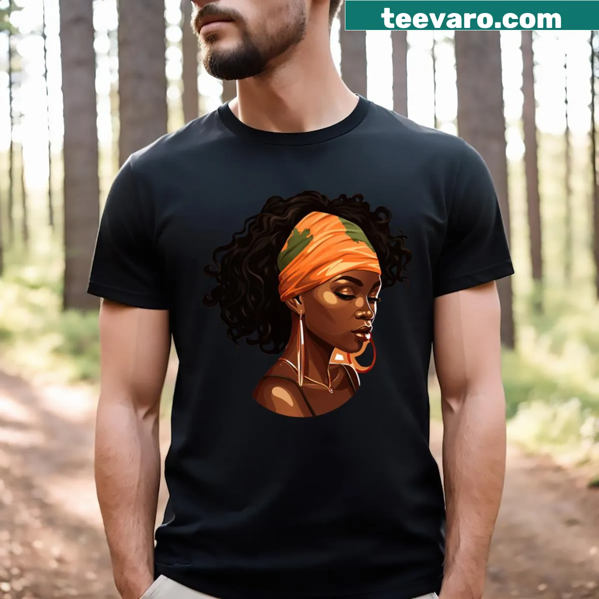 Illustration of African girl on T-shirt for kids — on a men's t-shirt