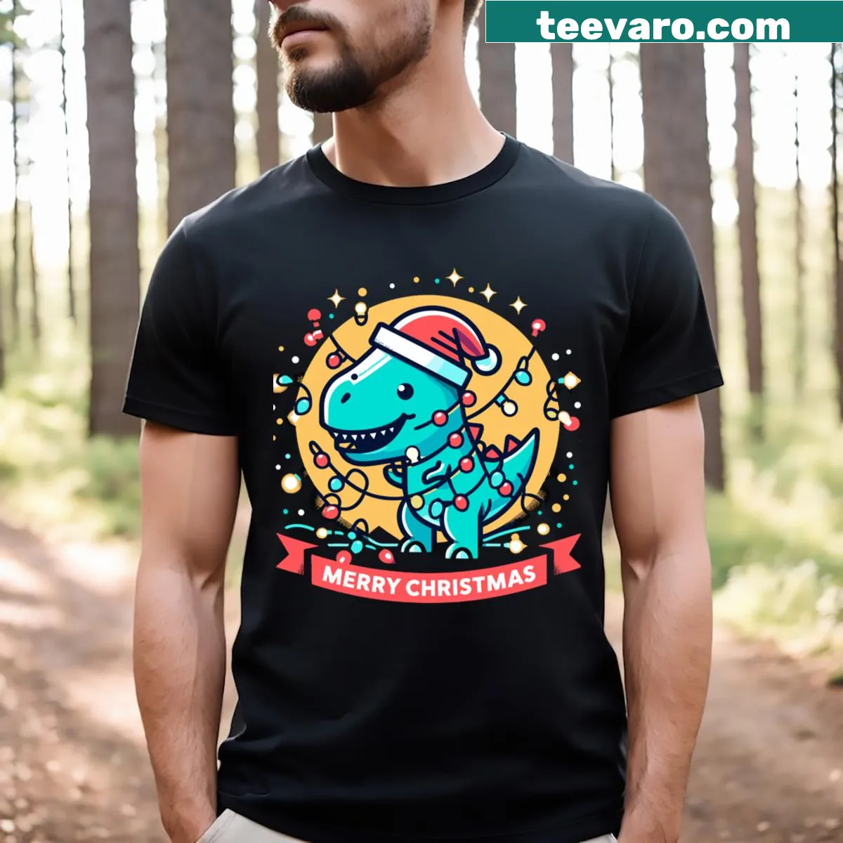 Dinosaur-themed T-shirt celebrating the 'Archaeology of Laughter' for teachers — on a men's t-shirt