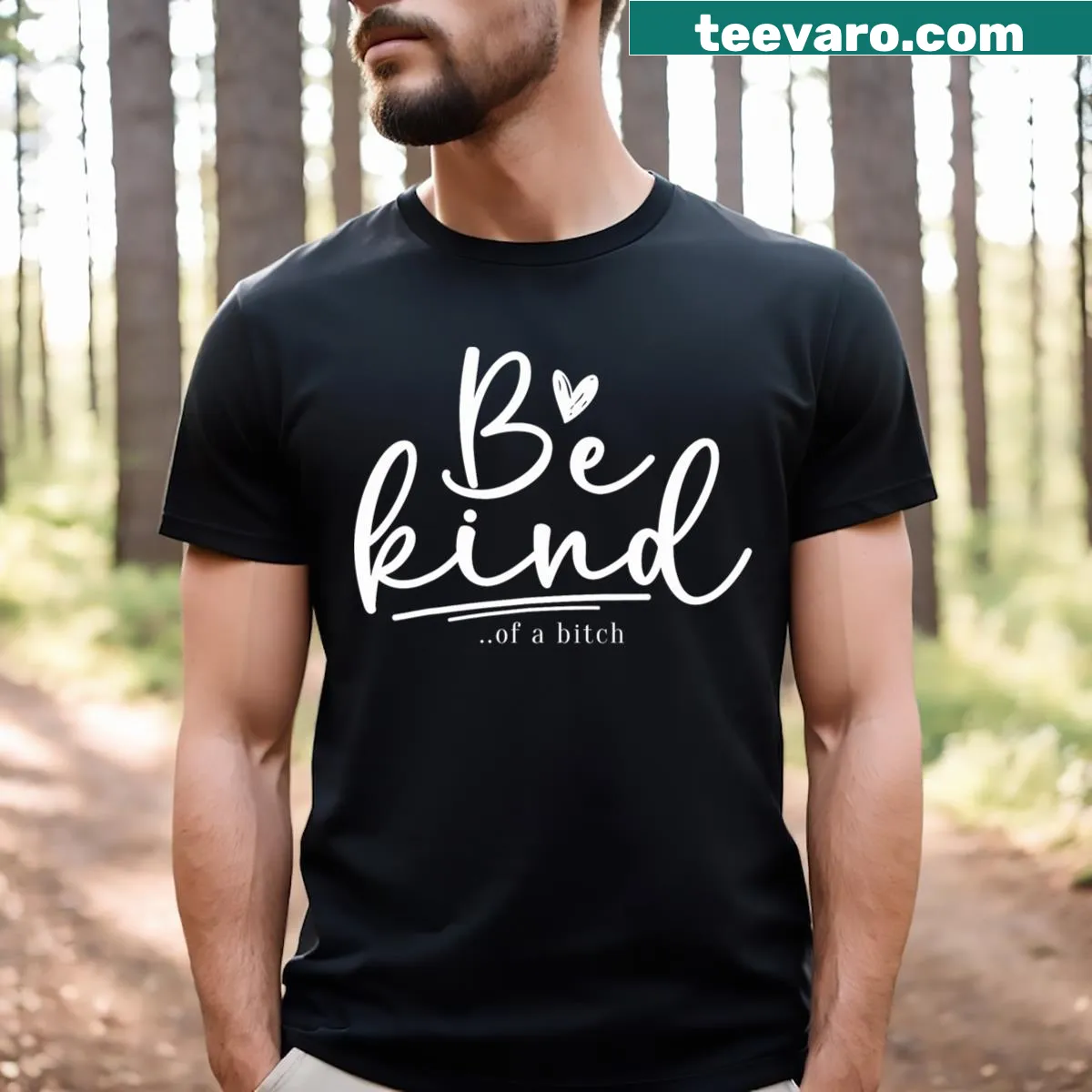 Sarcastic kindness-themed T-shirt for men. — on a men's t-shirt