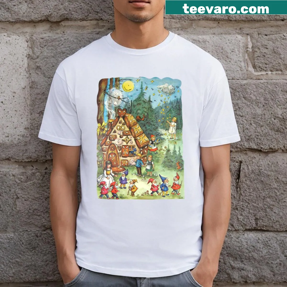 Vintage-style Advent Christmas t-shirt with greeting card design — on a men's t-shirt