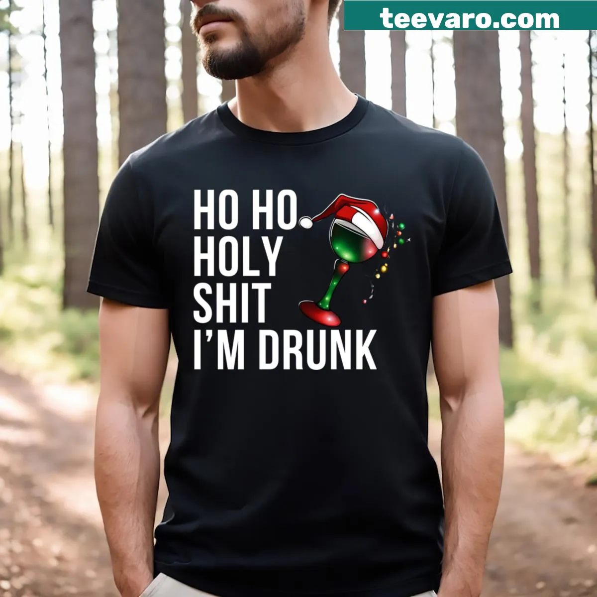 Rude humorous Christmas T-shirt with bold text — on a men's t-shirt