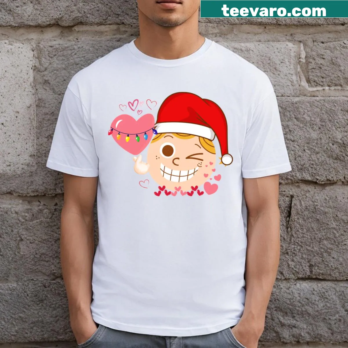 Festive t-shirt for kids featuring fun Christmas graphics — on a men's t-shirt