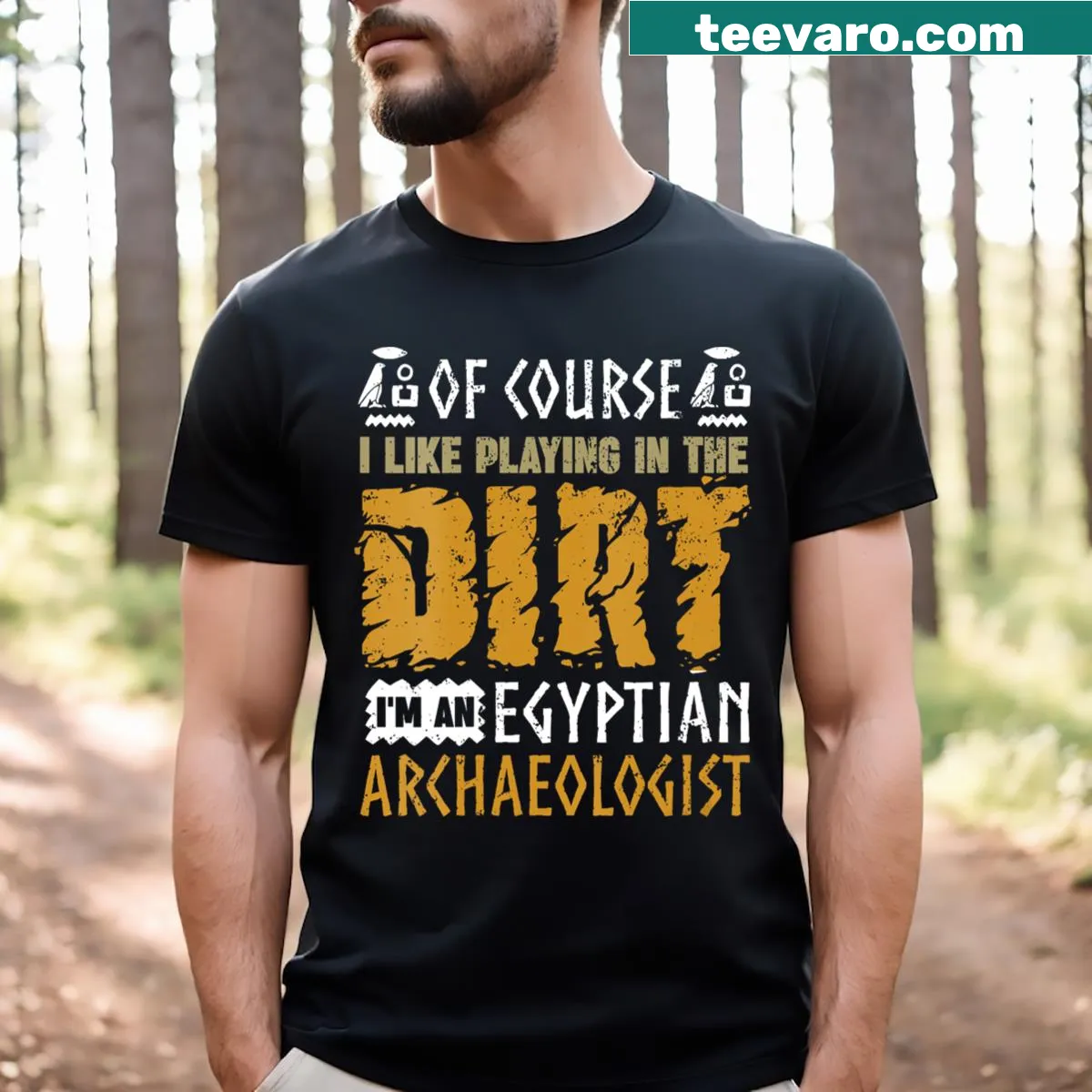 Illustration of ancient Egyptian clothing on a v-neck t-shirt. — on a men's t-shirt