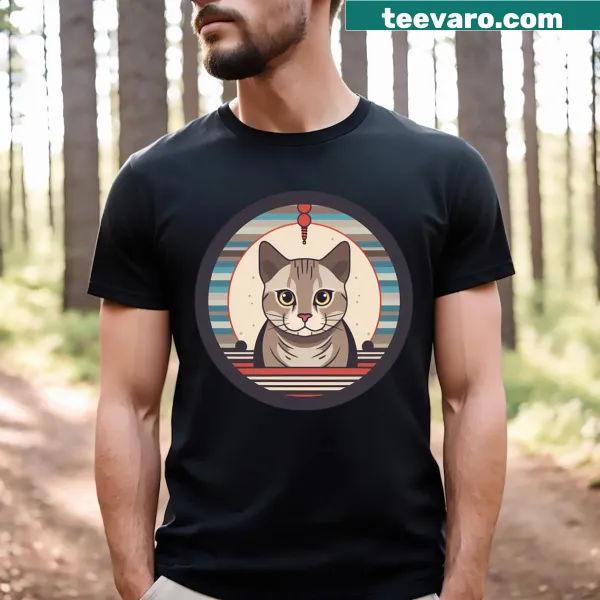 Christmas ornament shirt featuring an Egyptian Mau cat