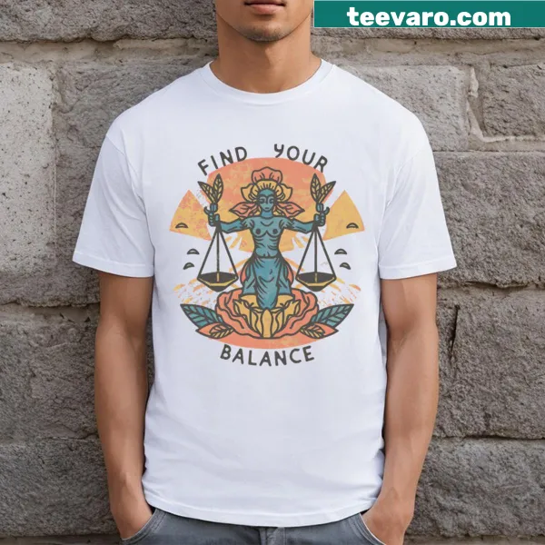 Inspirational t-shirt with the phrase 'Find Your Balance'