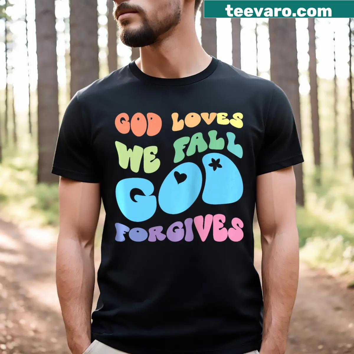 Christian t-shirt with faith-based messages — on a men's t-shirt