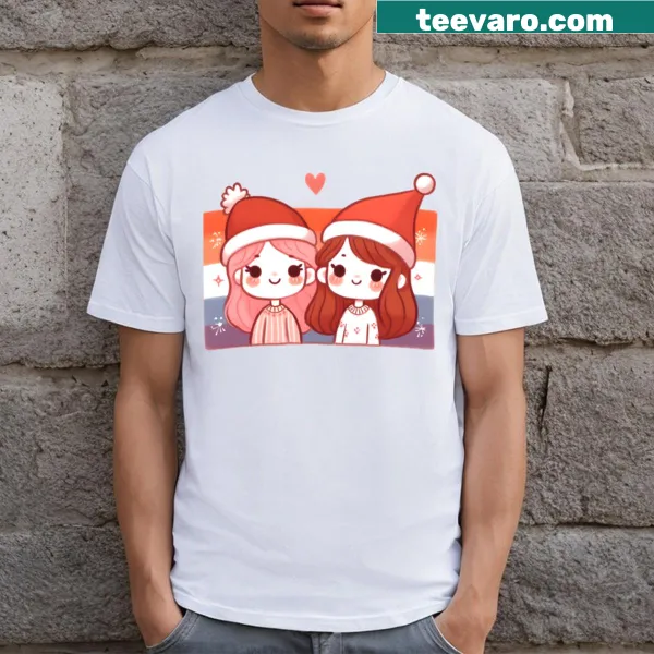 Cute Christmas t-shirt featuring a handmade illustration