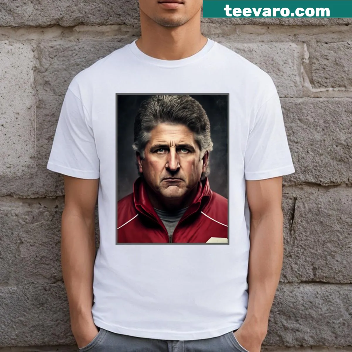 T-shirt celebrating Mike Leach with tribute design — on a men's t-shirt