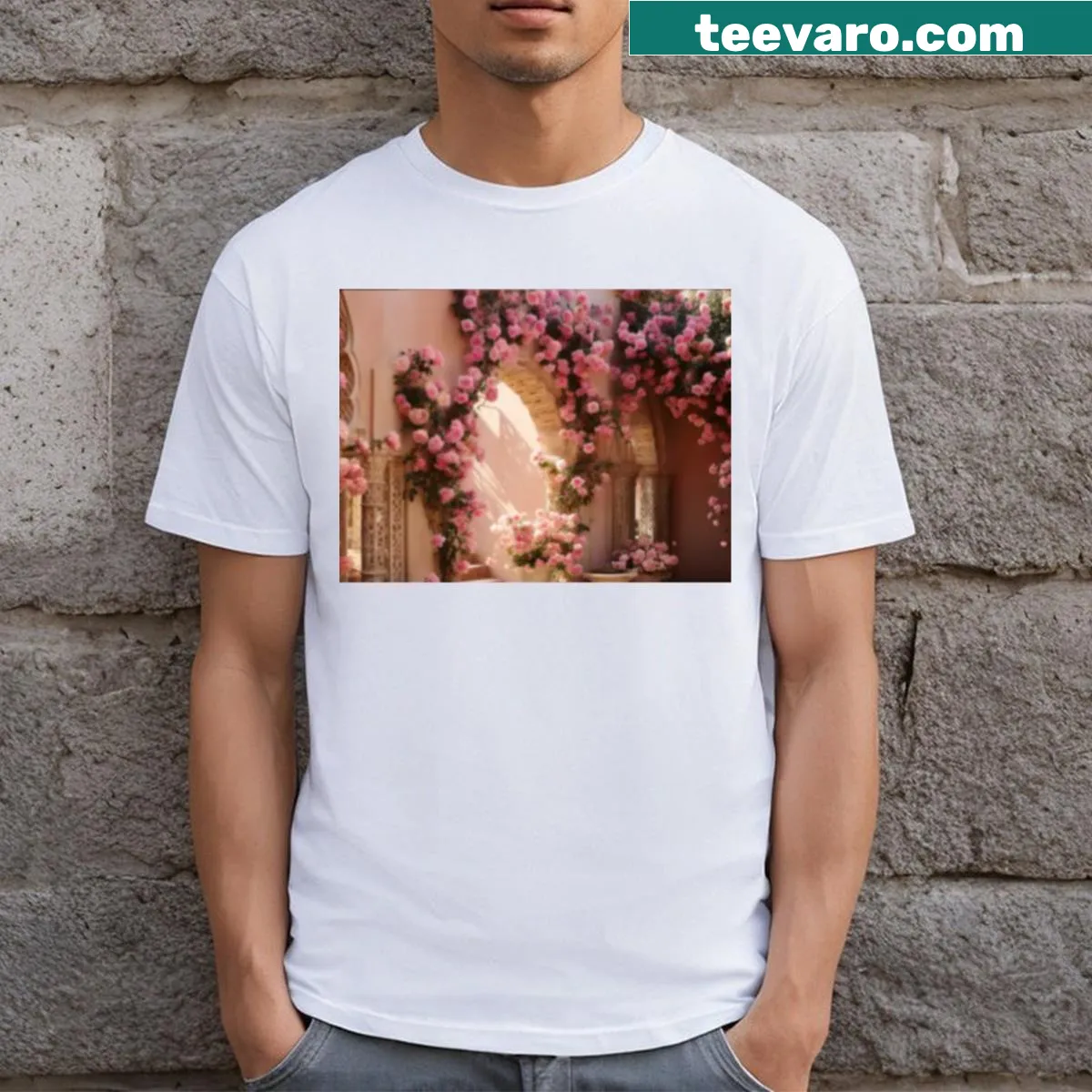 Nostalgic design of Christmas lights on a retro t-shirt — on a men's t-shirt