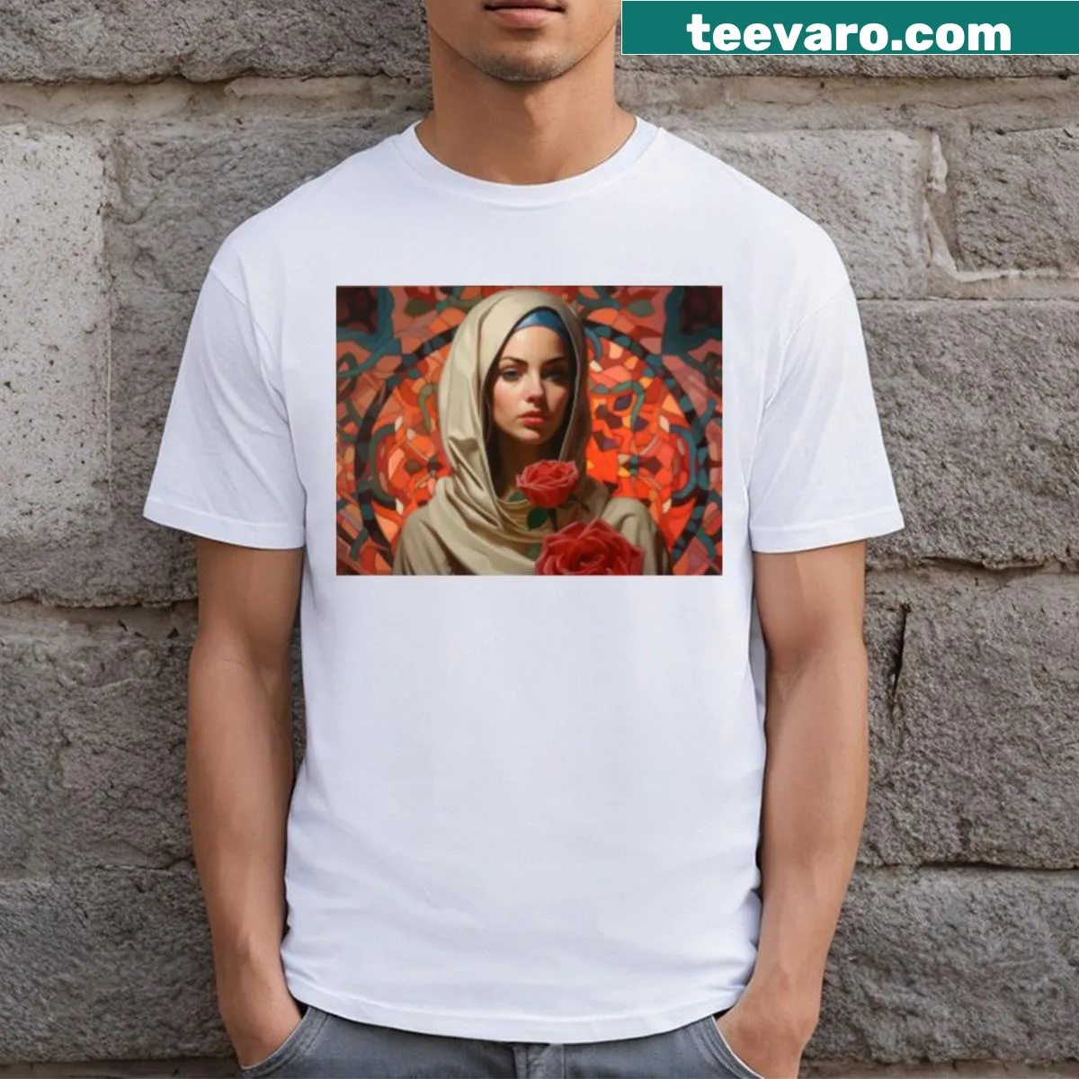 Retro Merry Christmas graphic t-shirt with festive design — on a men's t-shirt