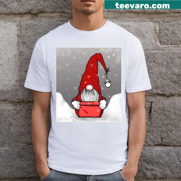Illustration of Santa Claus on a festive T-shirt