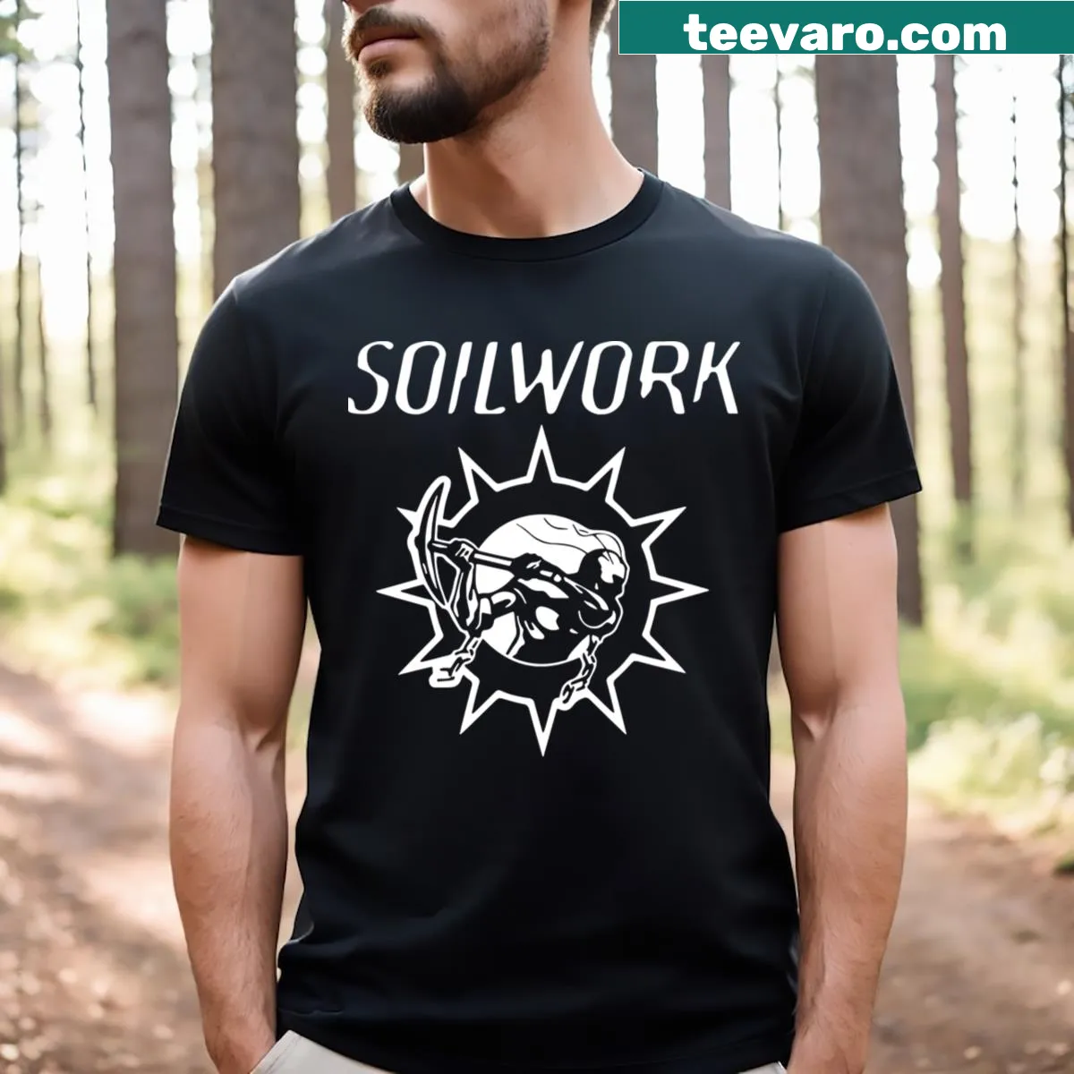 Soilwork band logo T-shirt for music fans — on a men's t-shirt