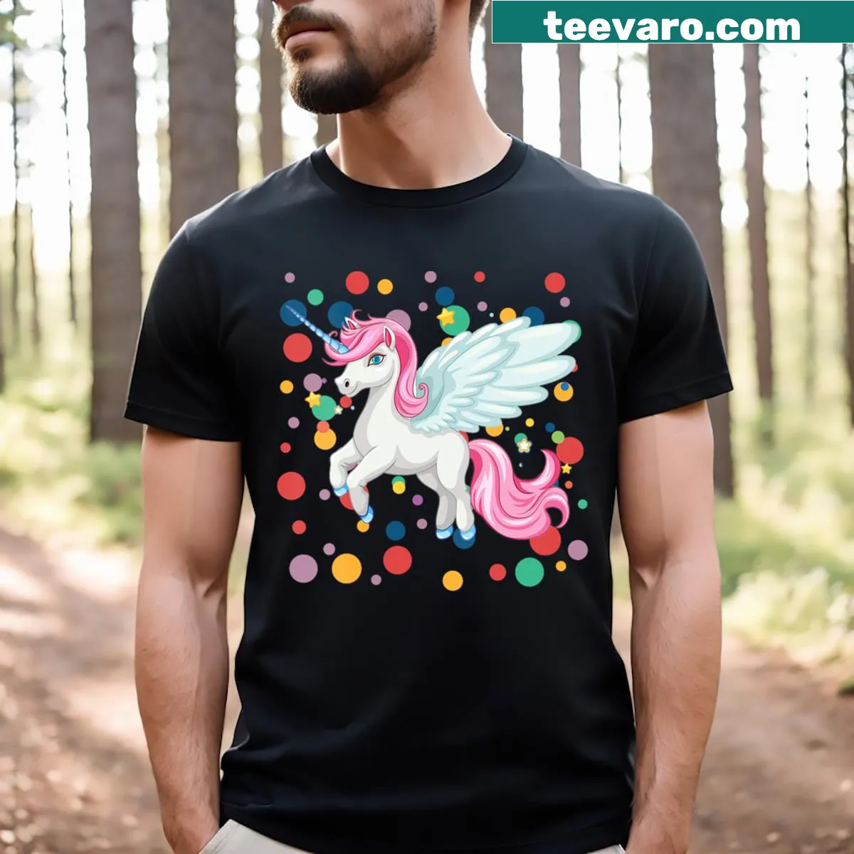Children's T-shirt with spotty dots design supporting a cause — on a men's t-shirt