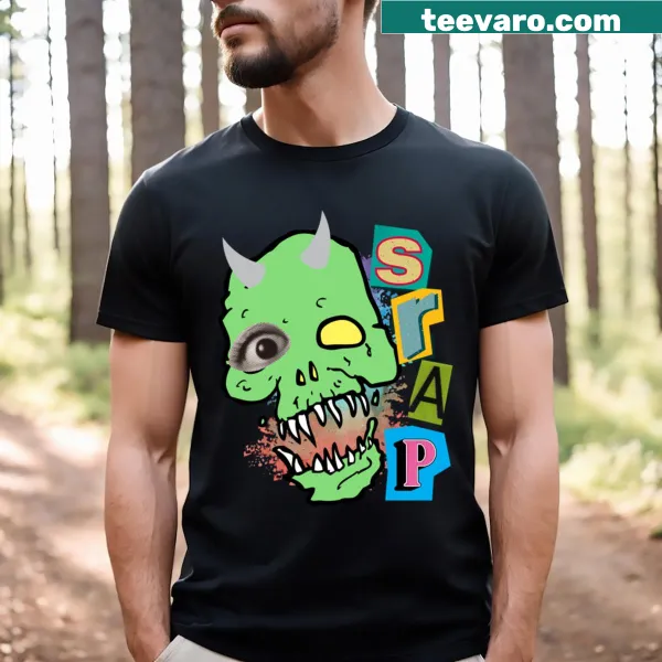 Whimsical seafood illustration on a t-shirt