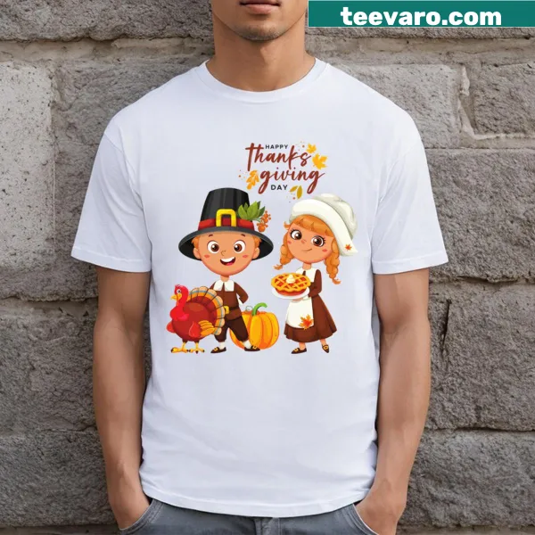 Thanksgiving t-shirt with the phrase 'Happy Thanksgiving Meals Day'