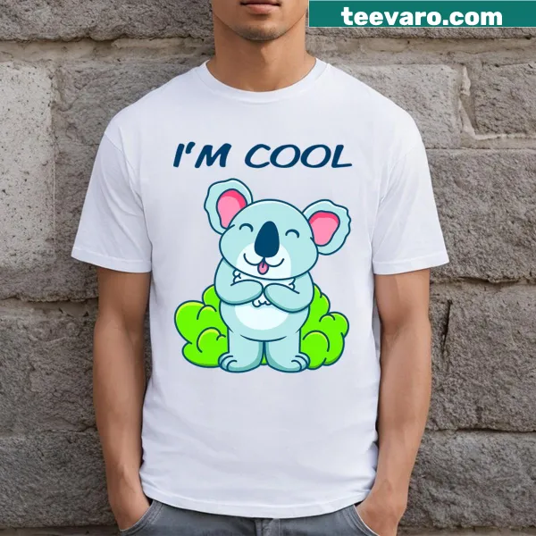 Cute illustration of a koala bear with the text 'I'm Cool'