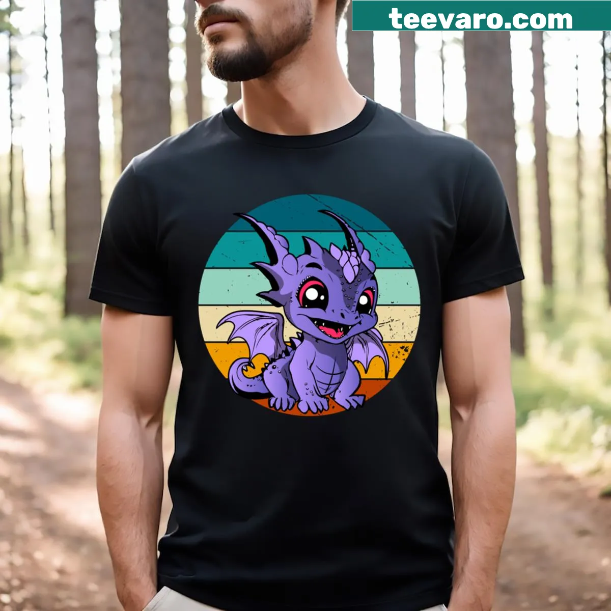 Cartoon dragon design on a humorous shirt — on a men's t-shirt