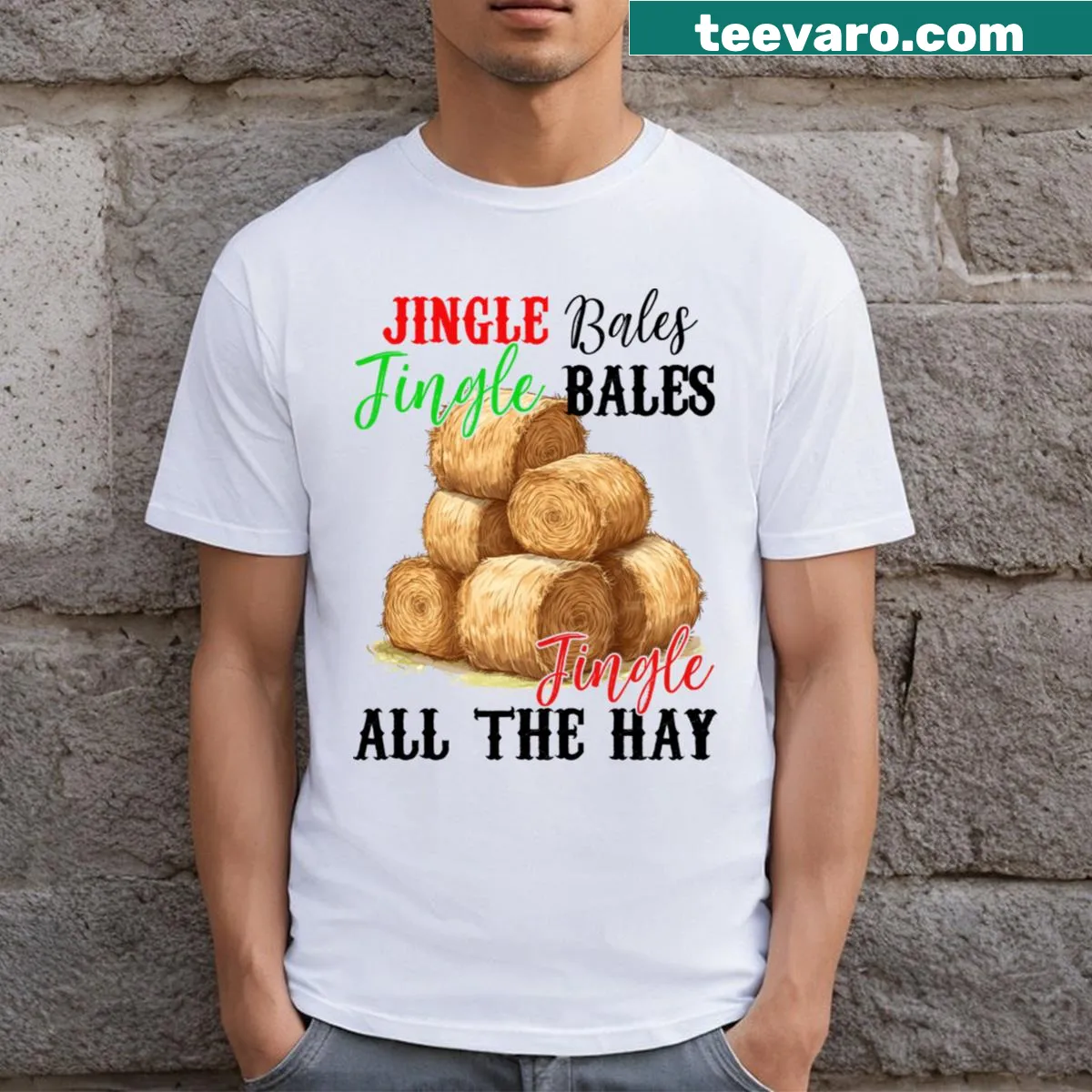 Christmas t-shirt with festive text — on a men's t-shirt