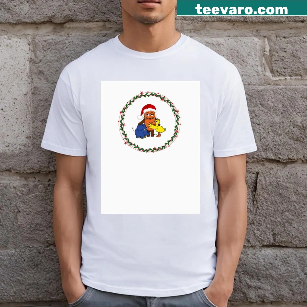 Kids' T-shirt with Christmas card design from Sendung Mit Der Maus — on a men's t-shirt