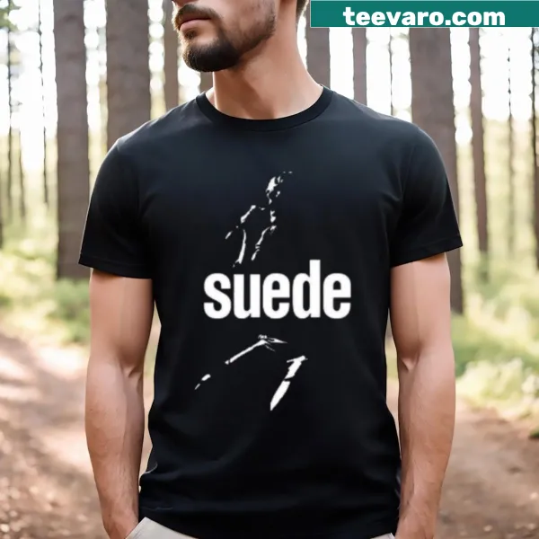 Minimalist suede-like texture t-shirt with clean lines