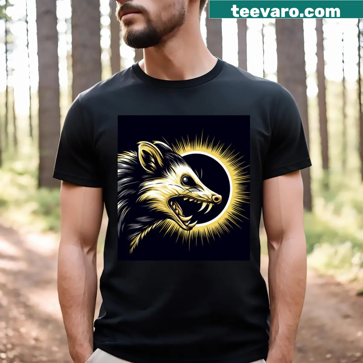 Total solar eclipse graphic for April 8, 2024 on shirt — on a men's t-shirt