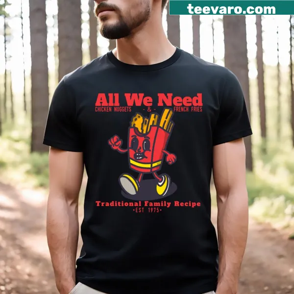 Funny Chicken Nuggets and French Fries graphic t-shirt