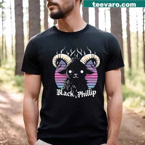 Illustration of Black Phillip on a t-shirt
