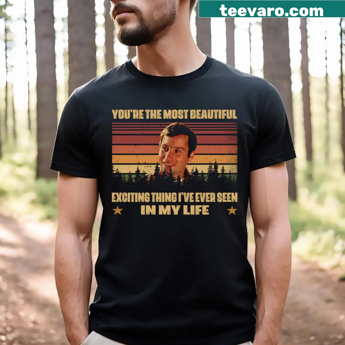 Vintage-style T-shirt celebrating 1960s American culture. — on a men's t-shirt
