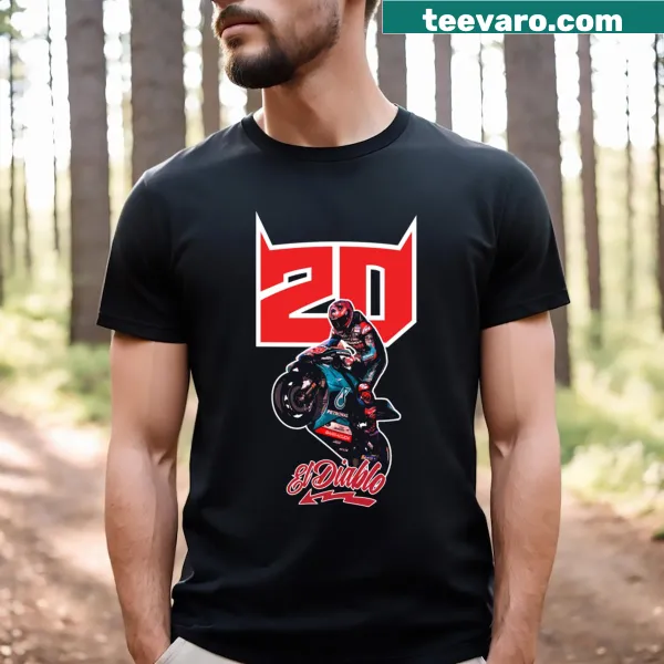 Fan art T-shirt featuring Fabio Quartararo in a racing theme