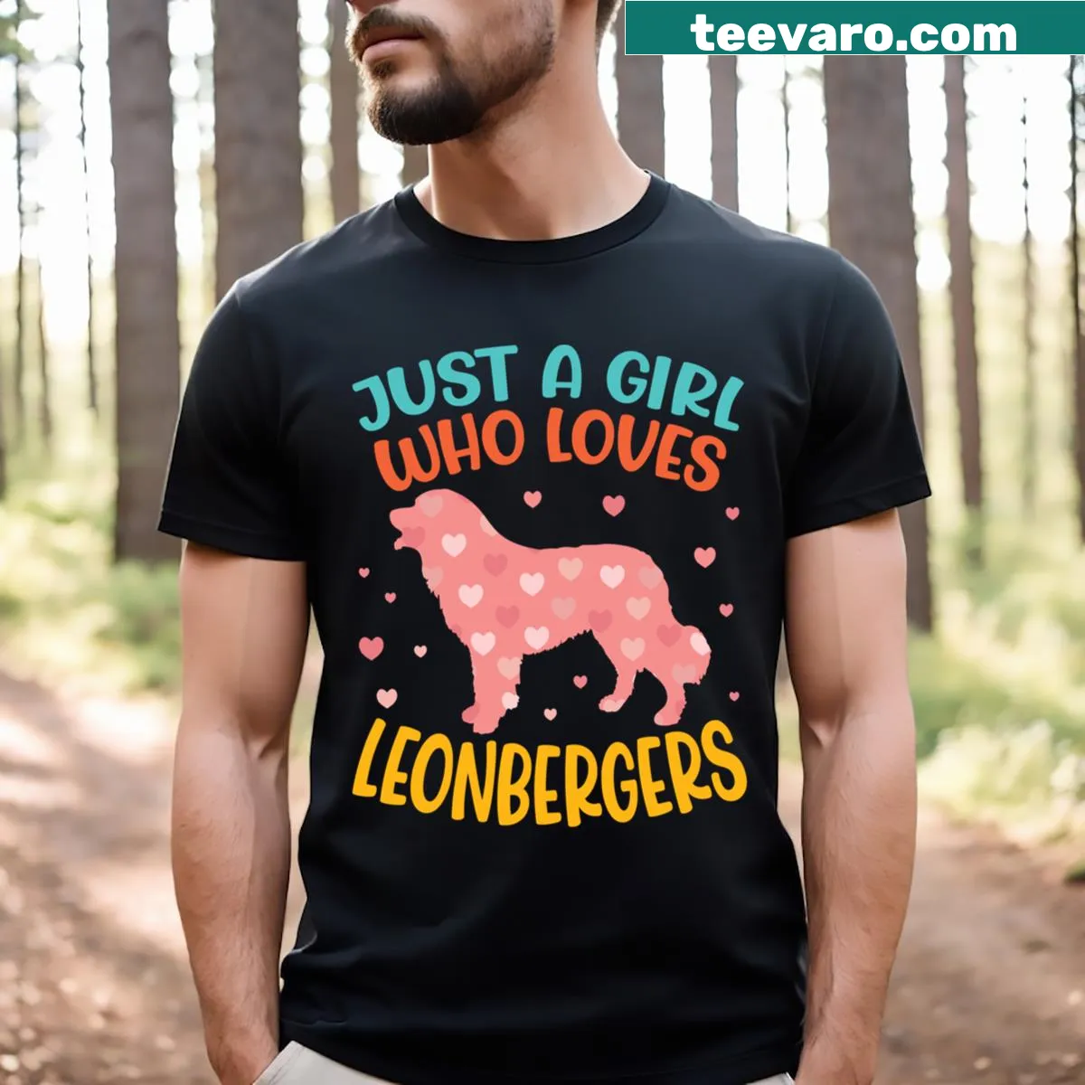 Funny T-shirt for Leonberger dog owners with playful design — on a men's t-shirt