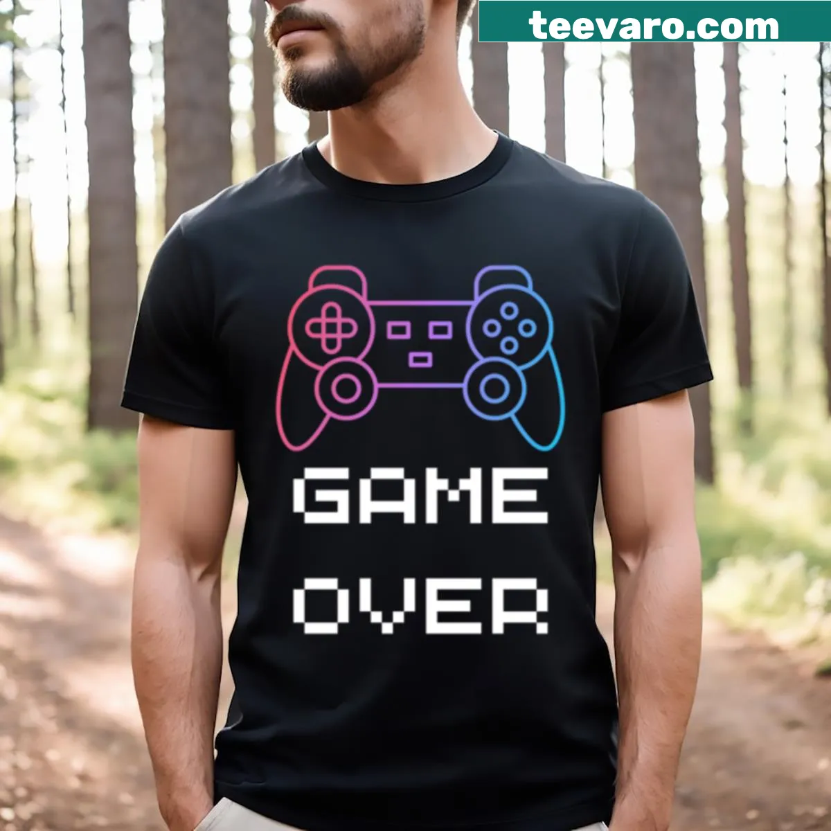 Funny Gameboy t-shirt with retro gaming slogan — on a men's t-shirt
