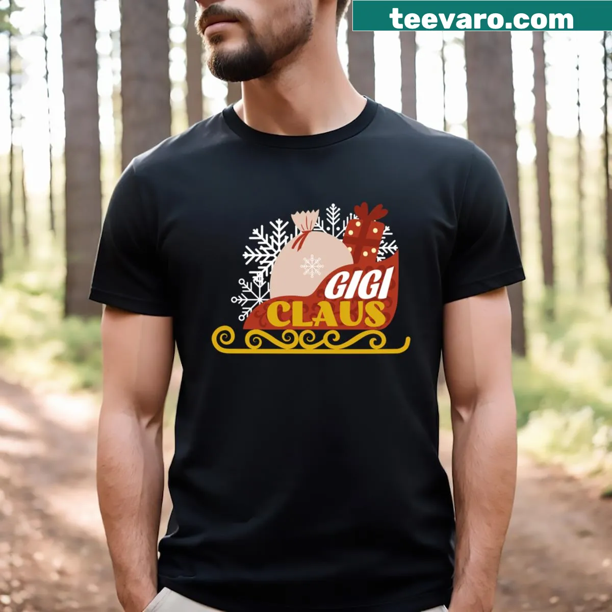 Humorous Christmas-themed t-shirt for grandmothers — on a men's t-shirt
