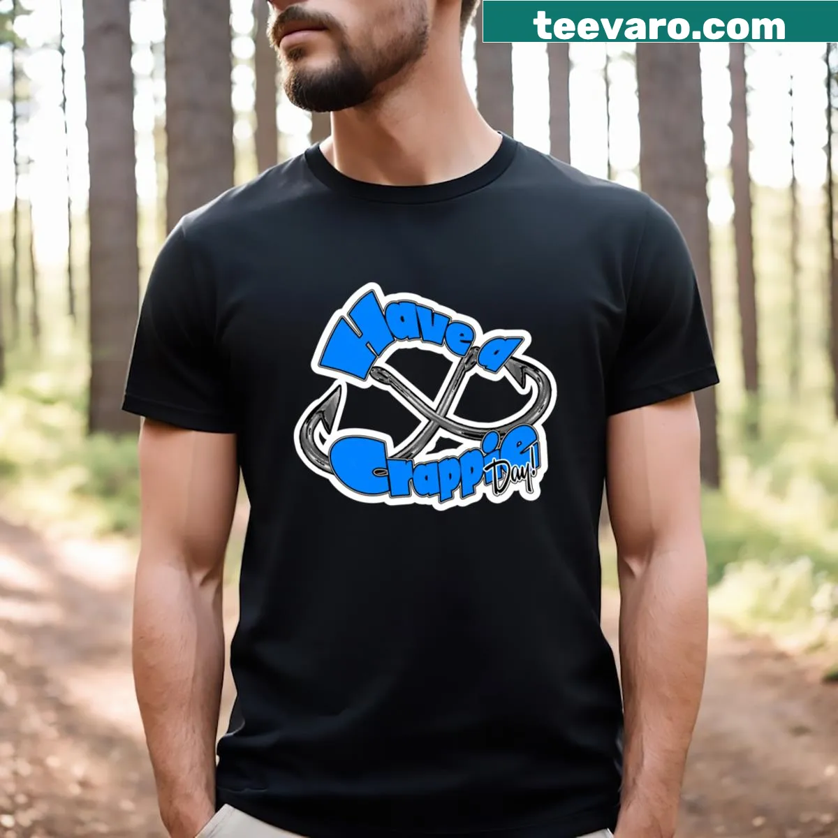 Funny fishing-themed T-shirt with a sarcastic slogan — on a men's t-shirt