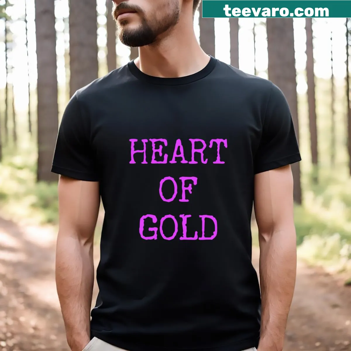 Heart of Gold T-shirt with a positive message — on a men's t-shirt